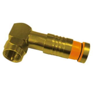 Winkel F-Kompressionsstecker 6.8mm - 7.2mm Gold HQ 90° F-Stecker 1x Stück