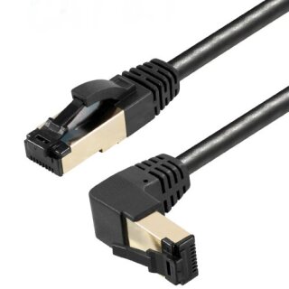 Fritz!Box LAN Kabel RJ45 Netzwerkkabel Anschlusskabel CAT 8.1 schwarz Silber nach oben gewinkelt für FRITZ!Box 6850  1 Meter