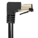 Fritz!Box LAN Kabel RJ45 Netzwerkkabel Anschlusskabel CAT 8.1 schwarz Silber nach unten gewinkelt für FRITZ!Box 4690 1 Meter