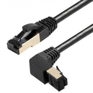 Fritz!Box LAN Kabel RJ45 Netzwerkkabel Anschlusskabel CAT 8.1 schwarz Silber nach unten gewinkelt für FRITZ!Box 7412 5 Meter