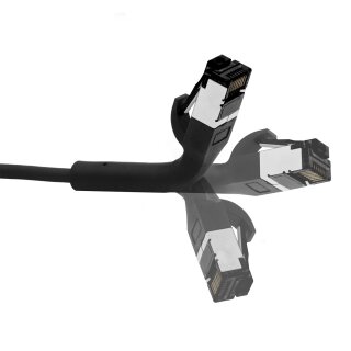 Fritz!Box LAN Kabel RJ45 Netzwerkkabel Patchkabel CAT 8.1 schwarz mit flexiblem Stecker für FRITZ!Box 6591 2 Meter