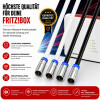 Fritz!Box 6690 Cable Router Netzwerk Anschlusskabel Deluxe Premium Kabel 8K Cabelcon Schnellstecker 12 Meter Weiß
