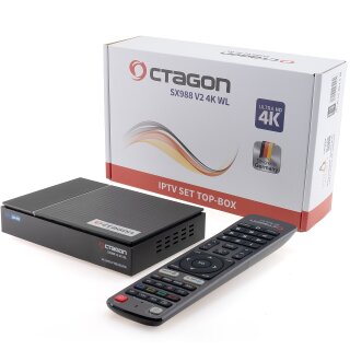 Octagon SX988 V2 4K WL UHD IPTV Smart TV Receiver H.265 HEVC 5G Wi-Fi 1GB RAM 8GB Flash