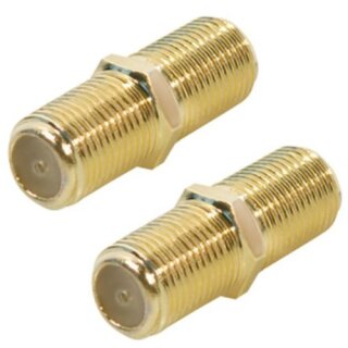 F-Verbinder Gold HQ Qualität Sat Kupplung Buchse / Buchse 2x Stück