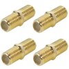 F-Verbinder Gold HQ Qualität Sat Kupplung Buchse / Buchse 4x Stück
