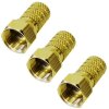 F-Stecker 5mm vergoldet HQ Qualität 3x Stück