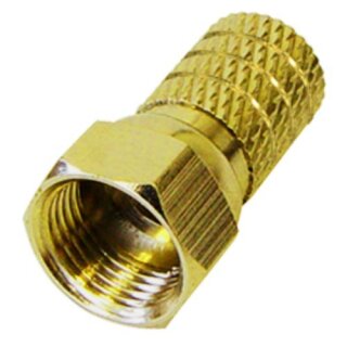 F-Stecker 6mm vergoldet HQ Qualität