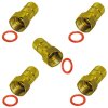 F-Stecker 6,6mm vergoldet breite Mutter HQ Qualität 5x Stück