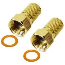 F-Stecker 6,8mm vergoldet breite Mutter HQ Qualität...