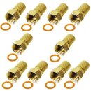 F-Stecker 6,8mm vergoldet breite Mutter HQ Qualität...