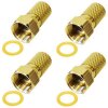 F-Stecker 7,0mm vergoldet breite Mutter HQ Qualität 4x Stück