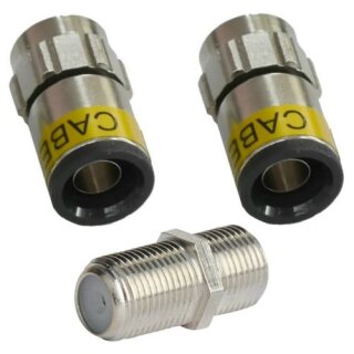 Cabelcon F-6-TD 4.9 Self Install Nitin 6.8mm bis 7.0mm + F-Verbinder Sat Kupplung Buchse / Buchse