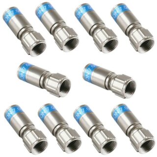 Cabelcon F-6-TD QM 7.0 Quickmount Wasserdicht F-Kompressionsstecker 7mm 10x Stück