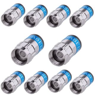 Cabelcon F-6-TD Self Install 5.1 Nitin schwarz F-Stecker 6.5mm bis 7.2mm 10x Stück