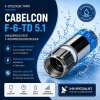 Cabelcon F-6-TD 5.1 Wasserdicht F-Kompressionsstecker 7mm