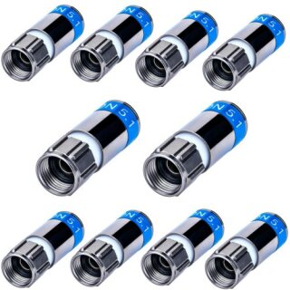 Cabelcon F-6-TD 5.1 Wasserdicht F-Kompressionsstecker 7mm  10x Stück
