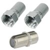 F-Stecker 7.2mm + F-Verbinder Sat Kupplung Buchse / Buchse