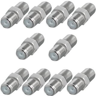 F-Verbinder Sat Kupplung Buchse / Buchse Breite Mutter HQ Qualität  10x Stück