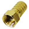 F-Stecker 4mm Gold + F-Verbinder Sat Kupplung Buchse / Buchse Gold