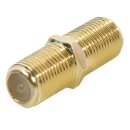 F-Stecker 5mm Gold + F-Verbinder Sat Kupplung Buchse / Buchse Gold