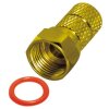 F-Stecker 6.6mm Gold + F-Verbinder Sat Kupplung Buchse / Buchse Gold