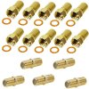 10x F-Stecker 6.8mm Gold + 5x F-Verbinder Sat Kupplung Buchse / Buchse Gold
