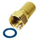 F-Stecker 7.4mm Gold + F-Verbinder Sat Kupplung Buchse /...