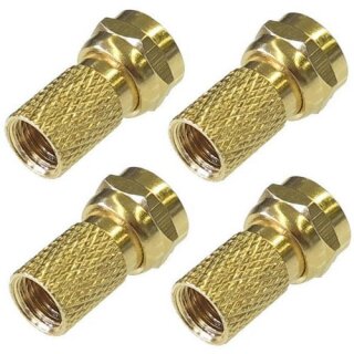 F-Stecker 8.2mm vergoldet HQ Qualität 4x Stück