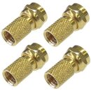 F-Stecker 8.2mm vergoldet HQ Qualität 4x Stück