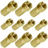 F-Stecker 7.2mm breite Mutter vergoldet 10x Stück