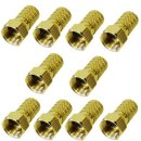 F-Stecker 4mm breite Mutter vergoldet 10x Stück