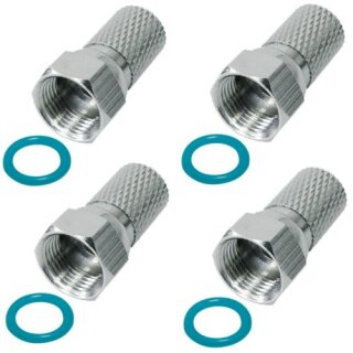 F-Stecker 7.4mm Breite Mutter Dichtring HQ Qualität 4x Stück