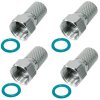 F-Stecker 7.4mm Breite Mutter Dichtring HQ Qualität 4x Stück