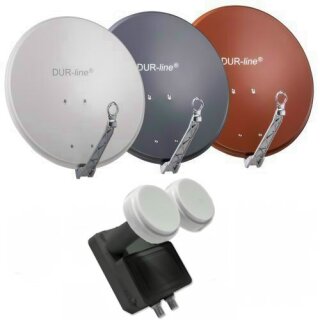 DUR-line Select 80cm Alu Sat Antenne + Inverto Monoblock Twin LNB 6 grad Astra / Hotbird