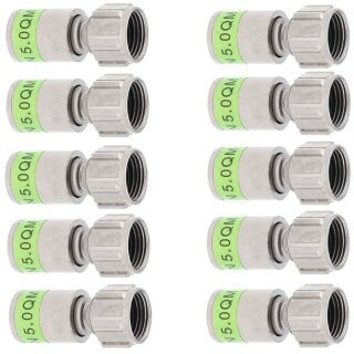 Cabelcon F-MINI-TD QM 5.0 SHORT Quickmount Wasserdicht F-Kompressionsstecker 5mm 10x Stück