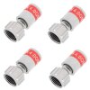 Cabelcon F-MINI-TD QM 4.0 SHORT Quickmount Wasserdicht F-Kompressionsstecker 4mm 4x Stück
