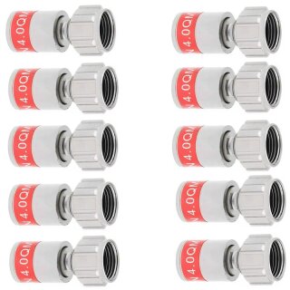 Cabelcon F-MINI-TD QM 4.0 SHORT Quickmount Wasserdicht F-Kompressionsstecker 4mm 10x Stück