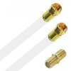 Fritz!Box 6660 Cabel Router Netzwerk Deluxe Premium Anschlusskabel 8K Gold Gerade / Gerade + Verbinder Weiss 21 Meter