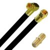 Fritz!Box 6660 Cabel Router Netzwerk Deluxe Premium Anschlusskabel 8K Gold Gerade / Winkel + Verbinder Schwarz 16 Meter