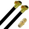Fritz!Box 6360 Cabel Router Netzwerk Deluxe Premium Anschlusskabel 8K Gold Winkel / Winkel + Verbinder Schwarz 5 Meter