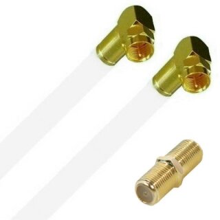 Fritz!Box 6670 Cabel Router Netzwerk Deluxe Premium Anschlusskabel 8K Gold Winkel / Winkel + Verbinder Weiss 13 Meter