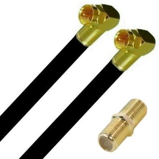 Fritz!Box 6670 Cabel Router Netzwerk Deluxe Premium Anschlusskabel 8K Gold Winkel / Winkel + Verbinder Schwarz 25 Meter