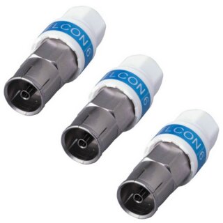 Cabelcon IECF-56 5.1 Self Install Koax Gerade Kupplung Weiblich 3x Stück