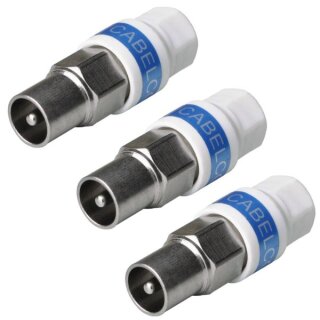 Cabelcon IECM-56 5.1 Self Install Koax Gerade Stecker Männlich 3x Stück