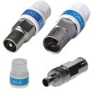 Cabelcon IECF-56 IECM-56 5.1 Self Install Koax Gerade Kupplung Stecker Set 3x Männlich 3x Weiblich