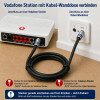 Vodafone Station Cable Router Netzwerk Anschlusskabel Deluxe Premium 8K Cabelcon Schnellstecker + Verbinder Schwarz 12 Meter