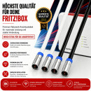 Fritz!Box 6690 Cable Router Netzwerk Anschlusskabel Deluxe Premium 8K Cabelcon Schnellstecker + Verbinder Weiss 9 Meter
