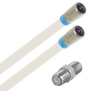 Fritz!Box 6690 Cable Router Netzwerk Anschlusskabel Deluxe Premium 8K Cabelcon Schnellstecker + Verbinder Weiss 10 Meter