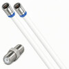 Fritz!Box 6690 Cable Router Netzwerk Anschlusskabel Deluxe Premium 8K Cabelcon Schnellstecker + Verbinder Weiss 12 Meter