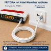 Fritz!Box 6670 6660 6591 6590 Cable Router Netzwerk Anschlusskabel Deluxe Premium 8K Cabelcon Schnellstecker + Verbinder Weiss 16 Meter